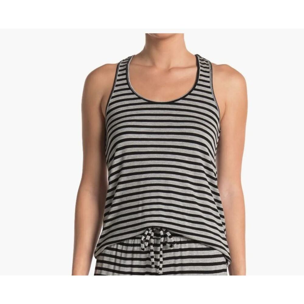 Honeydew Women's Intimates Pajama‎ Racerback Tank Top in Black Stripe Large $19